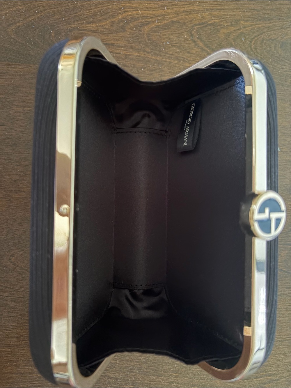 Giorgio Armani Black Clutch with Gold Hardware - Picture 6 of 6